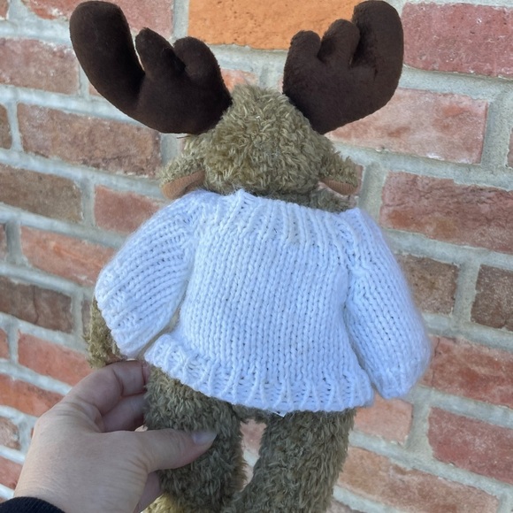 NORWAY Flag Norge Plush Moose Bean Sitting Souvenir Plush Stuffed Animal Sweater - Picture 5 of 5